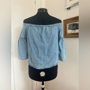 Madewell - Blue Off-Shoulder Denim Blouse - S